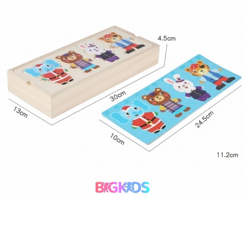 Ursinho quebra-cabeça de madeira Infantil