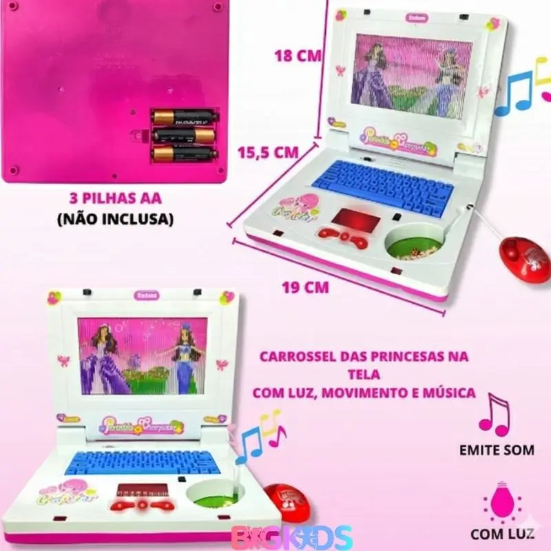 “Notebook Infantil Musical 3 Funções educativo com luzes e sons para crianças