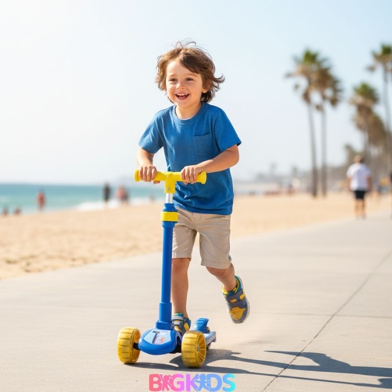 Patinete Infantil ColorJoy da BigKids: estimula equilíbrio , promove atividade física,  coordenação motora, autonomia e confiança, socialização e diversão.