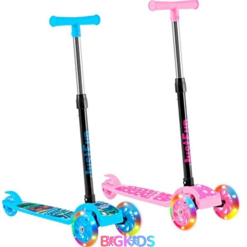 Patinete Infantil ColorJoy da BigKids: estimula equilíbrio , promove atividade física,  coordenação motora, autonomia e confiança, socialização e diversão.