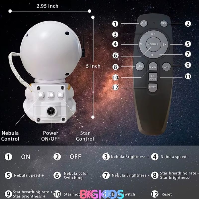 Projetor Astronauta Noturno Luar Cósmico