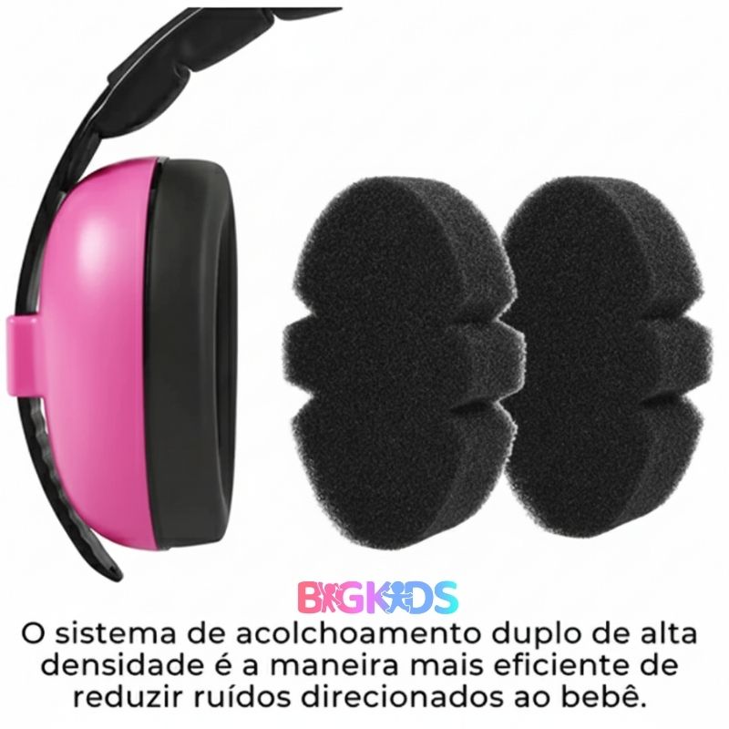 Protetor e Abafador Auricular Infantil Retrátil