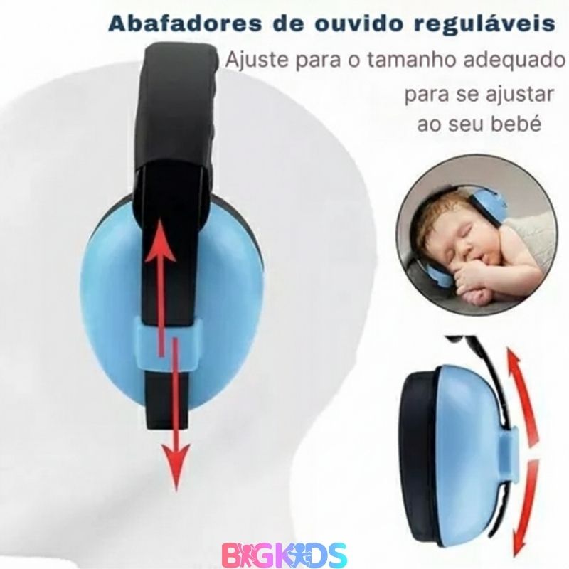 Protetor e Abafador Auricular Infantil Retrátil