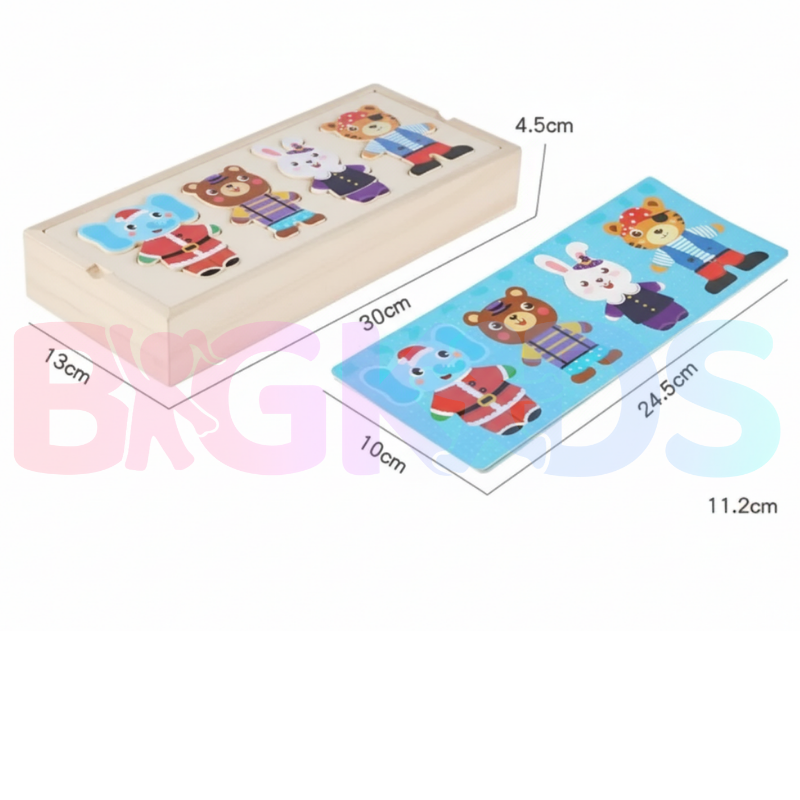 Ursinho quebra-cabeça de madeira Infantil