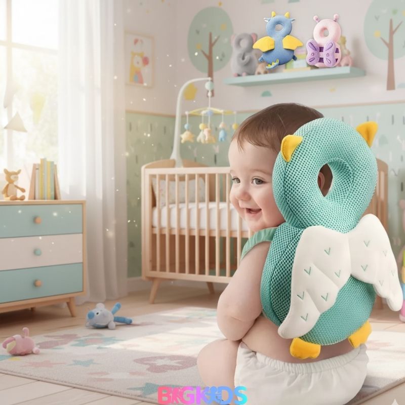 Mochila Protetora de  Cabeça Toque de Anjo Baby, segurança para cabeça do bebe, livre de impactos