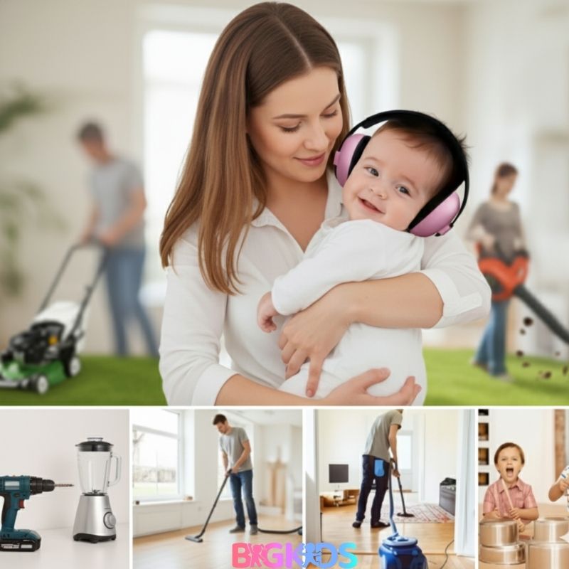 Protetor e Abafador Auricular Infantil Retrátil, segurança para os ouvidos das crianças e bebes