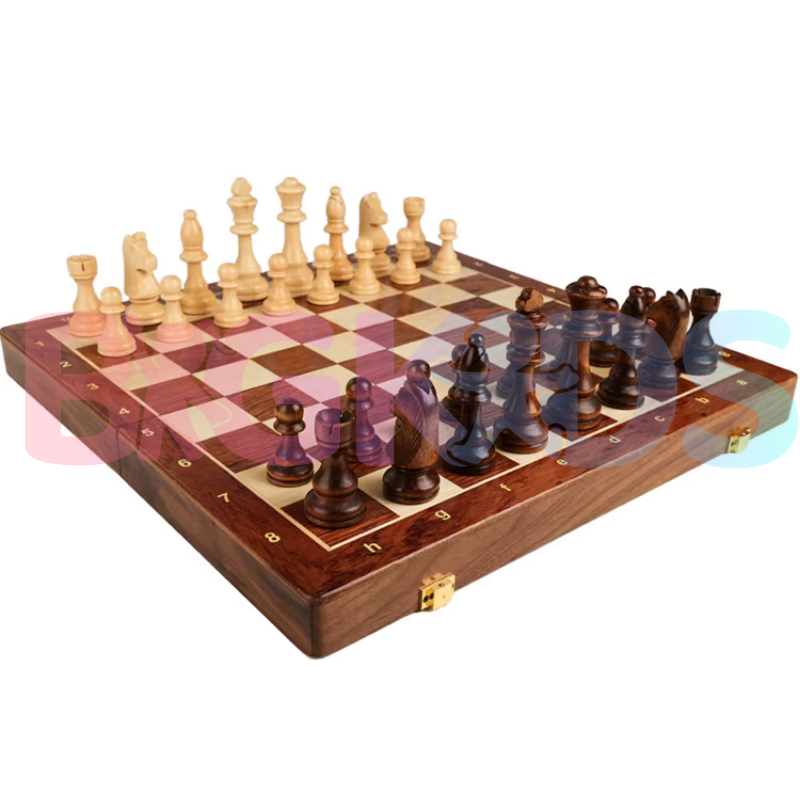 Jogo de Xadrez  Madeira Dobrável  Profissional - Criança e Adulto