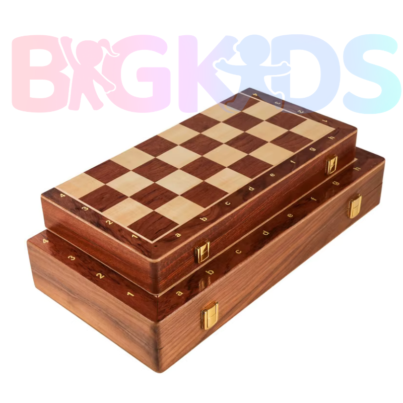 Jogo de Xadrez  Madeira Dobrável  Profissional - Criança e Adulto