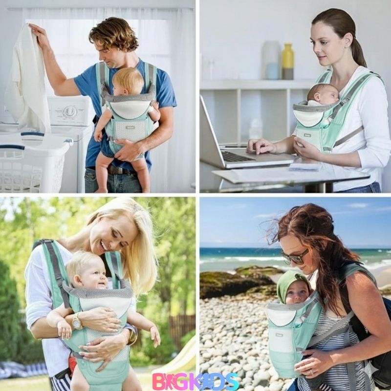 Mochila Ergonômica Assento Hip Hop Baby Confort, ideal para conforto dos pais e segurança dos bebes