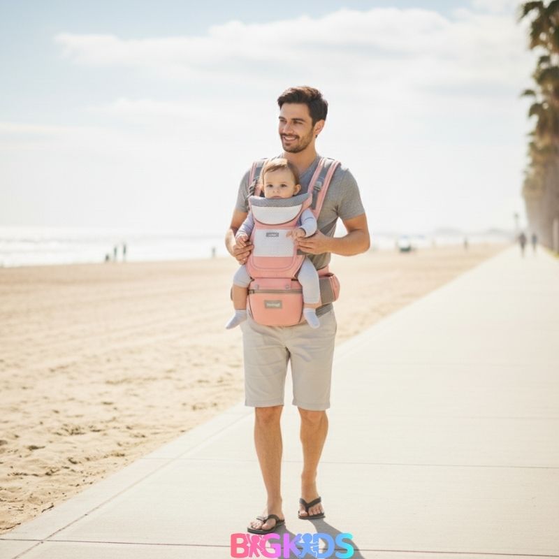 Mochila Ergonômica Assento Hip Hop Baby Confort, ideal para conforto dos pais e segurança dos bebes
