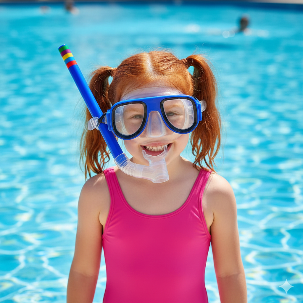 Kit mergulho snorkel bigkids a   visão é ampla e clara debaixo d’água, vedação segura contra entrada de água, respiração fácil e confortável ajuste confortável para crianças, Ideal para piscina, praia e lazer, leve e fácil de transportar 