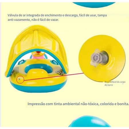 Boia Inflável infantil extra resistente com proteção solar -AquaKids