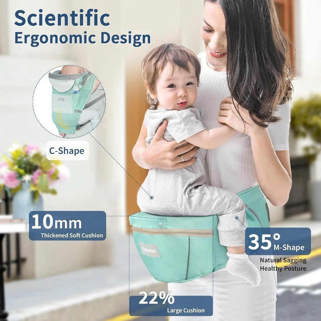 Mochila Ergonômica Assento Hip Hop Baby Confort, ideal para conforto dos pais e segurança dos bebes