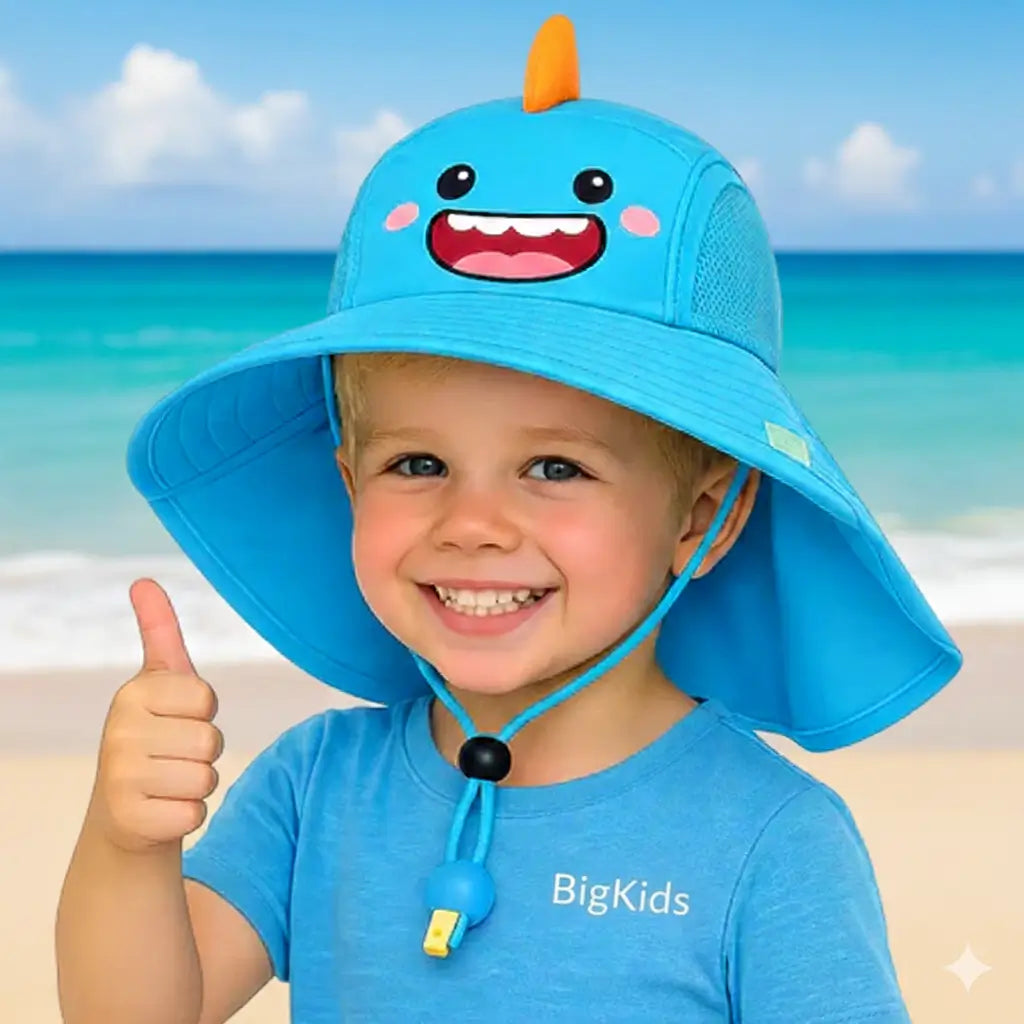 Chapéu Infantil com Proteção UV e Aba Grande e Apito -SunSafe Kids