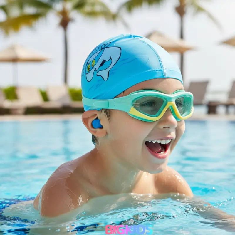 Kit Óculos de Natação Infantil + Touca de Silicone Antiembaçante