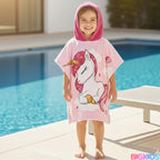 Toalha Poncho Infantil com Capuz Fantasia