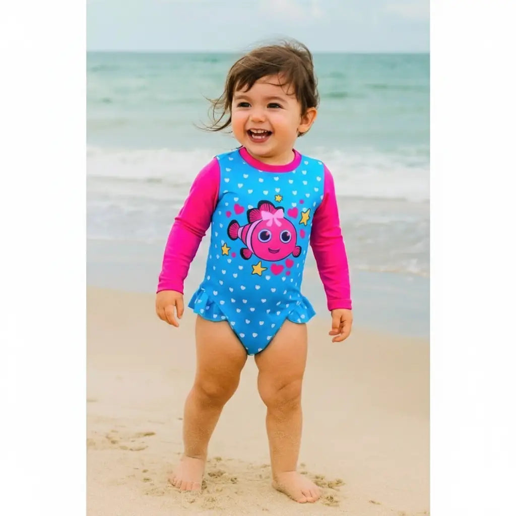 O maio body bebe Proteção UV FPU50+da BigKids possui o mais alto nível de proteção para pele do seu bebê bloqueia 98% dos raios UVA e UVB 