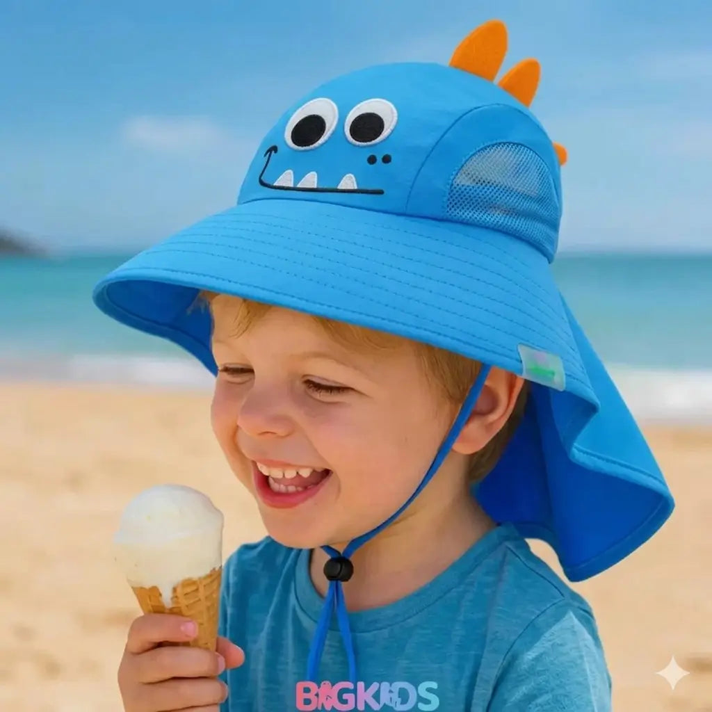 Chapéu Infantil com Proteção UV e Aba Grande e Apito -SunSafe Kids