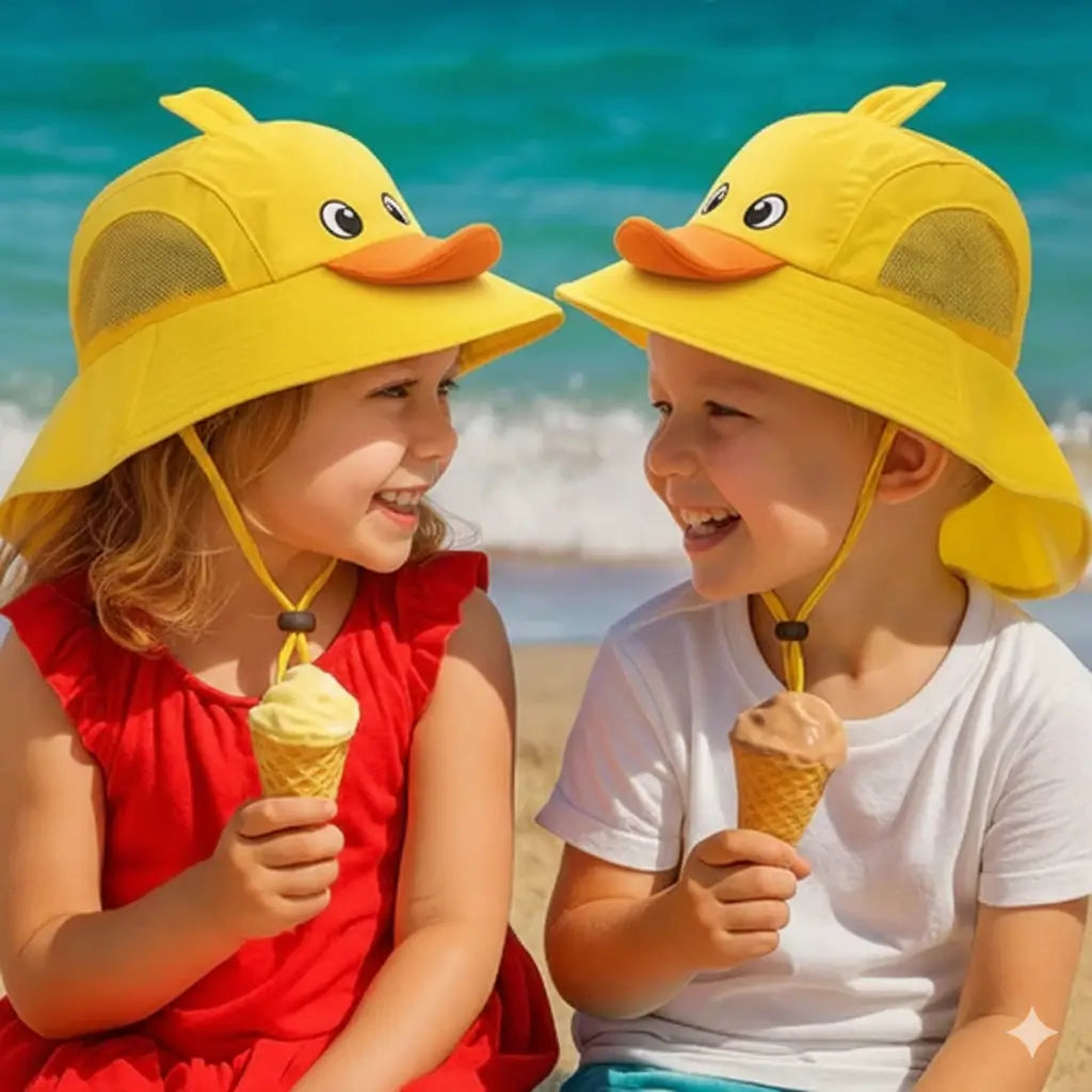 Chapéu Infantil com Proteção UV e Aba Grande e Apito -SunSafe Kids