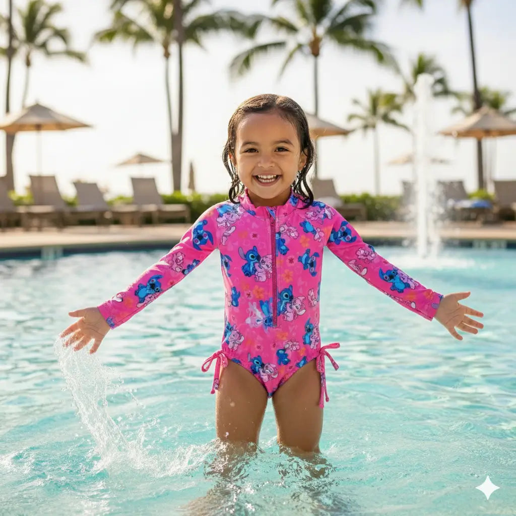 Maiô Manga Longa Infantil Proteção Uv + Ziper