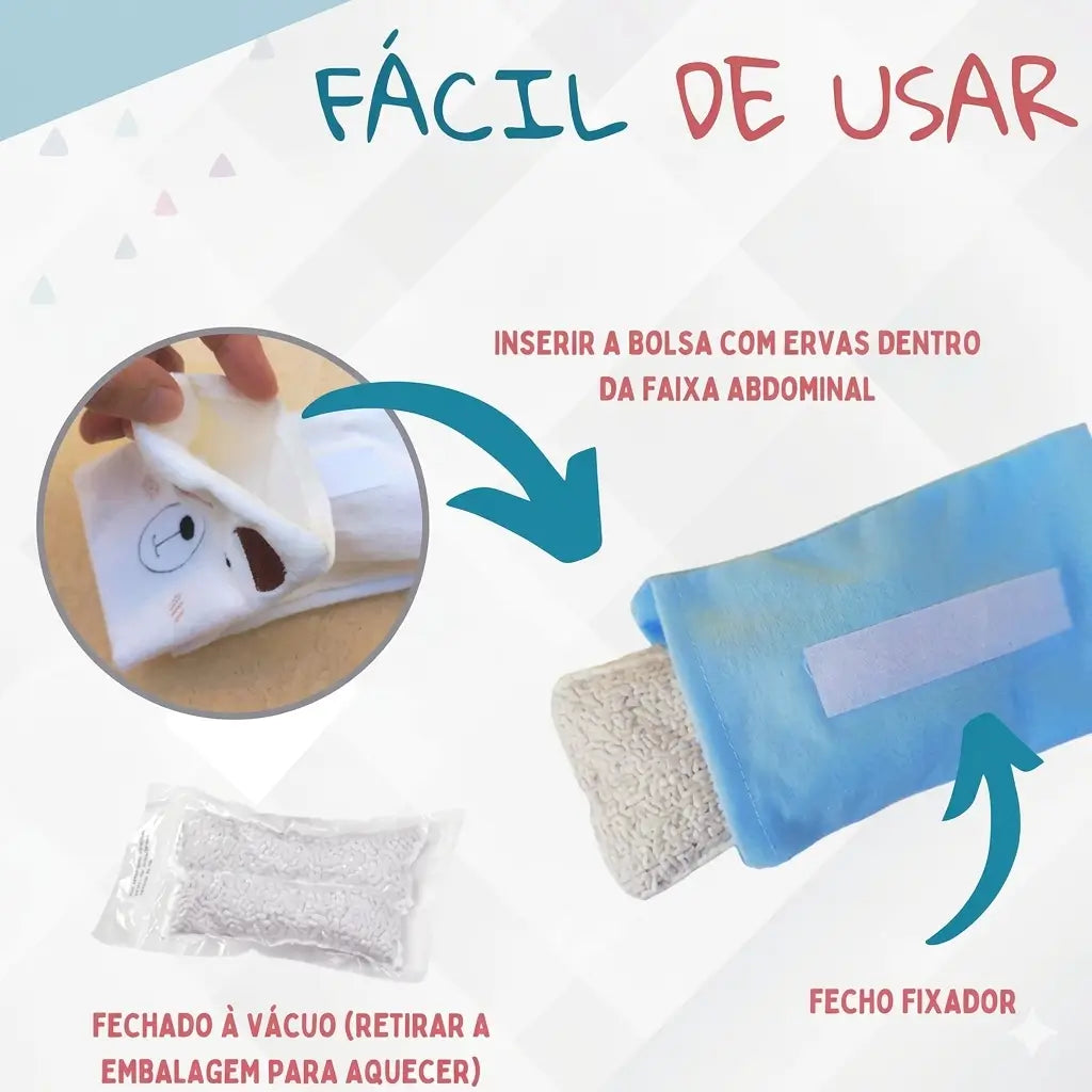 Faixa Térmica de Conforto Abdominal para Bebês com Ervas Naturais